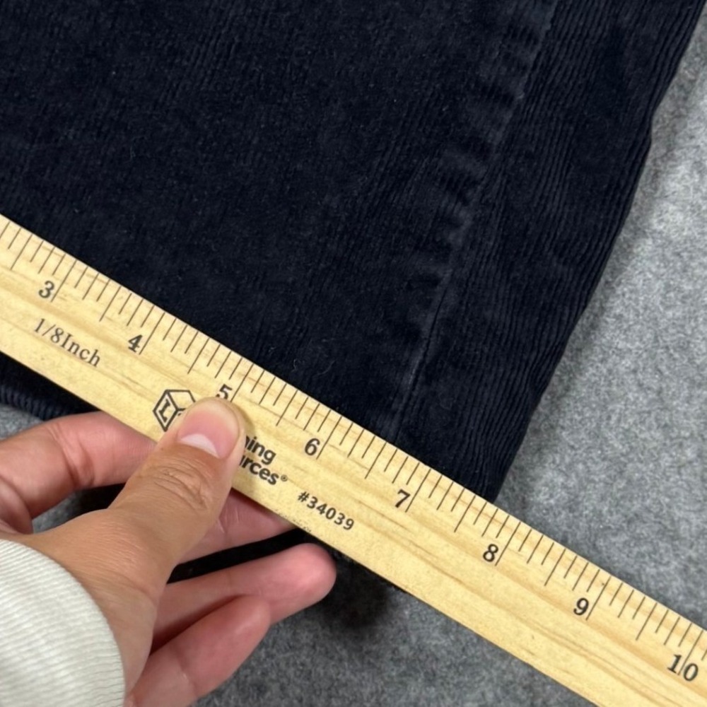 Prana Corduroy Pants Womens 2 Black Straight Leg Patch Pocket Outdoor Casual - Picture 9 of 10
